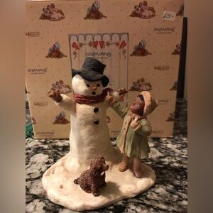 Vintage 1992 Miss Martha's Collection Amber ‘Mr Snowman’ Figurine